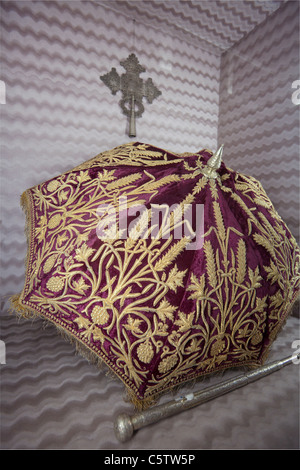 Ceremonial umbrella, St Georges Cathedral Museum; Addis Ababa, Ethiopia Stock Photo