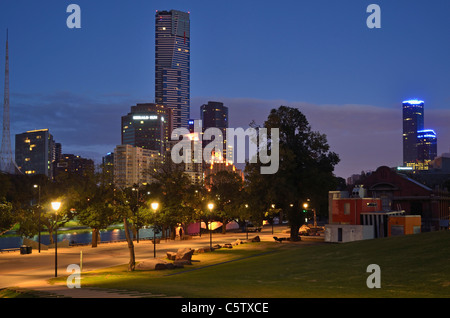 Australia, Victoria, View of Melbourne central business district (CBD) and yarra river Stock Photo