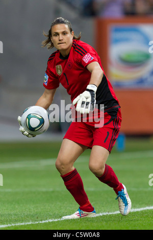 Germany goalkeeper Nadine Angerer in action during a FIFA Women's World Cup Group A match against Nigeria June 30, 2011. Stock Photo