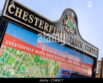 Town street map and information board on high street Stock Photo - Alamy