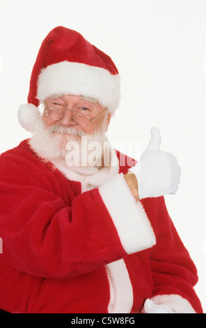 Santa Claus, thumbs up, portrait, close-up Stock Photo