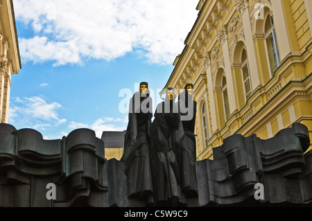 Statue of three muses, National Drama Theatre - Vilnius, Lithuania Stock Photo