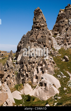 Turkey, Cappadocia, View of uchisar castle Stock Photo