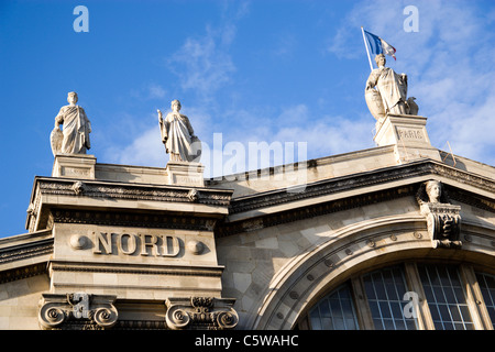 France, Paris, Gare du Nord, low angle view Stock Photo