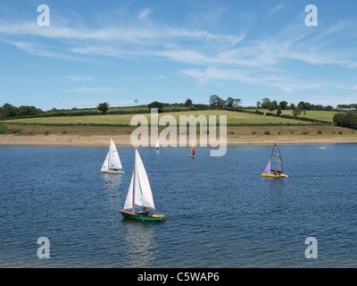 Dinghy racing on Wimbleball Lake. Somerset. UK Stock Photo