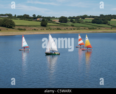 Dinghy racing on Wimbleball Lake. Somerset. UK Stock Photo