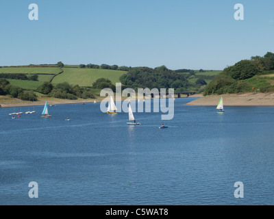 Dinghy racing on Wimbleball Lake. Somerset. UK Stock Photo