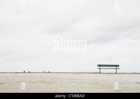 Germany, Schleswig-Holstein, Amrum, Park bench on beach Stock Photo