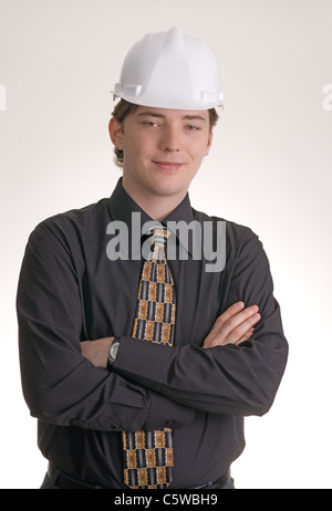 Portrait of young construction engineer with a smile on his face Stock Photo