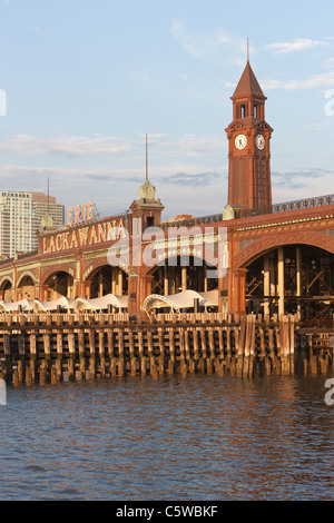 The Erie Lackawanna Terminal and Clock Tower in Hoboken, New Jersey. Stock Photo