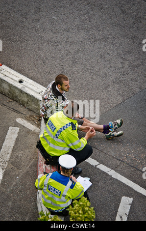 Bicycle accident road fatality Stock Photo