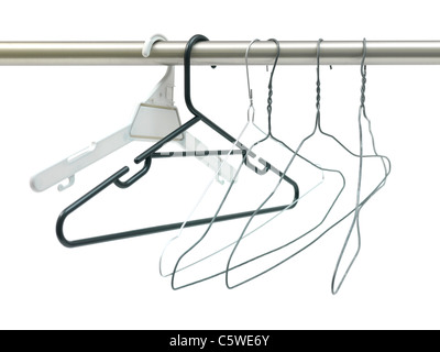 A coat hanger isolated against a white background Stock Photo