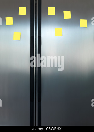 A modern duel stainless steel kitchen fridge Stock Photo