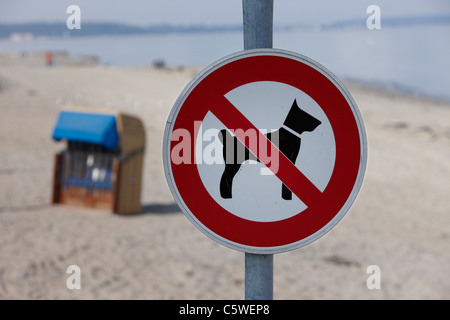 Germany, Baltic sea, Timmendorfer Strand,  Dogs forbidden sign, close-up Stock Photo