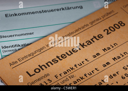 Tax card, close-up Stock Photo