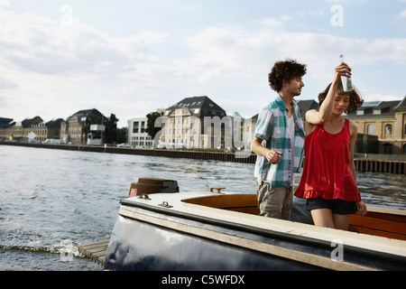 Germany, Berlin, Young couple having fun Stock Photo