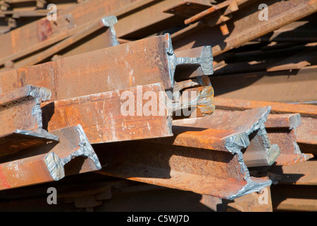 Germany, Scrap, Rusty rails, full frame, close-up Stock Photo