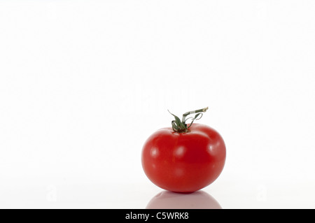 A tomato on white background isolated with clipping path. Stock Photo
