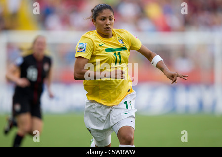 Cristiane of Brazil in action during a FIFA Women's World Cup quarterfinal match against the United States July 10, 2011. Stock Photo