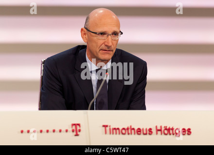 Timotheus Hoettges, CFO Deutsche Telekom, news conference, Bonn, Germany. Stock Photo