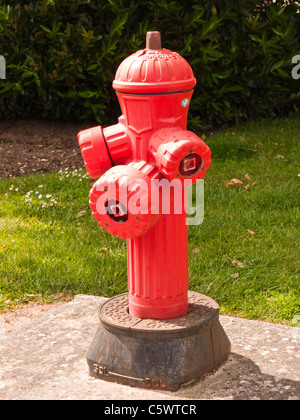Close-up of a red French roadside Fire hydrant Stock Photo