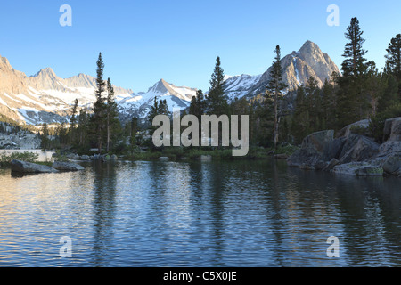 Evening at Blue Lake in Sierra Nevada mountains of California Stock Photo