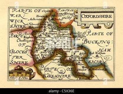 Oxfordshire - Old English County Map by John Speed, circa 1625 Stock Photo