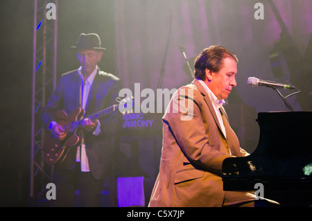 Jools Holland and his Rhythm and blues orchesra performing at the Wickham festival 2011 Stock Photo