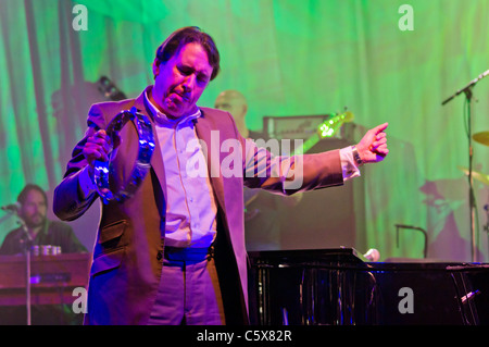 Jools Holland and his Rhythm and blues orchesra performing at the Wickham festival 2011 Stock Photo