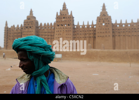 Mali Djenne Grand Mosque build from clay is UNESCO world heritage Stock Photo