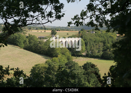 Viaduct, valley of the Orne, Clécy (Calvados, Swiss Normandy, France). Stock Photo