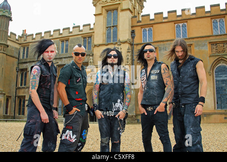 British heavy metal band The Defiled promoting Sonisphere Festival 2009, Knebworth House, Hertfordshire, UK. July 2009 Stock Photo