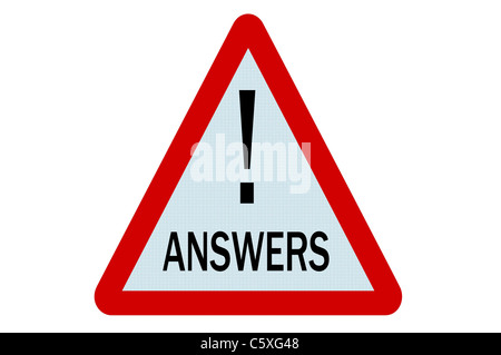 Answers sign illustration on white background Stock Photo