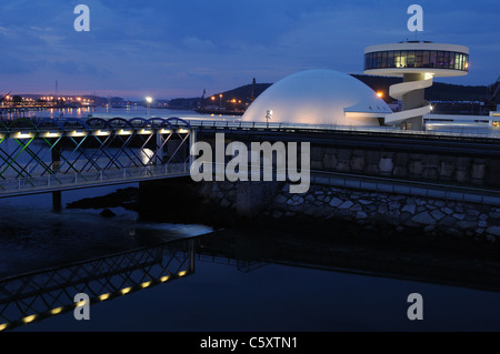 ' Niemeyer Center ' in Ría of AVILÉS . Principado de Asturias . SPAIN Stock Photo