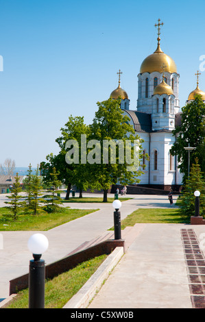 St George The Victorious church on Square of Fame near the Volga bank in Samara Stock Photo