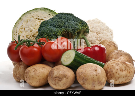 Fresh Vegetables the composition on white background Stock Photo