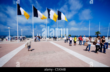 Jetée Thiers pier by the beach in Arcachon, France. From here ferries depart to Cap Ferret and other stops around Arcachon Bay. Stock Photo