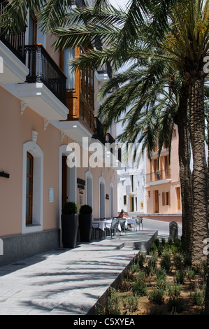 Five star Mirador de Dalt Vila hotel in Eivissa old town on the Spanish island of Ibiza Stock Photo