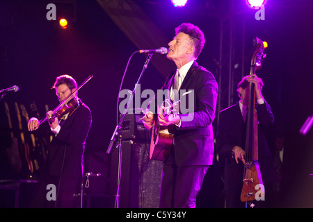 Lyle Lovett and his acoustic group, Word Stage , Latitude Festival, Suffolk, United Kingdom. Stock Photo