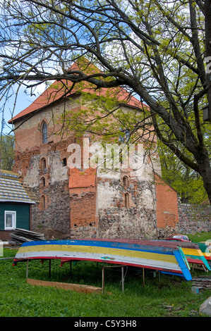 Walls of Trakai Castle, Trakai, Lithuania Stock Photo