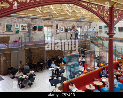 The Station a former railway train station at Richmond North Yorkshire now a busy arts centre gallery cinema and café Stock Photo