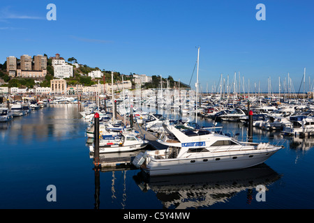 Sailing boats moored at Torquay harbour in Devon. England, United Kingdom, Europe Stock Photo