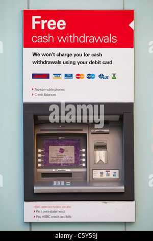 A HSBC ATM cash machine in Cambridge England UK Stock Photo - Alamy