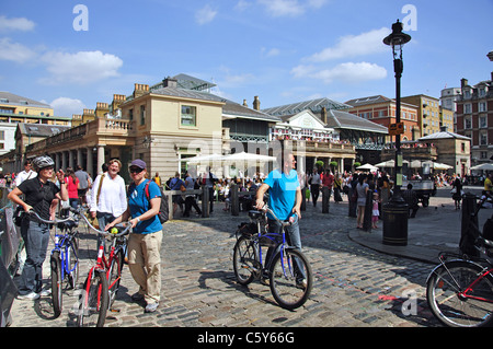 Cyclists in Central Square, Covent Garden, West End, City of Westminster, London, Greater London, England, United Kingdom Stock Photo