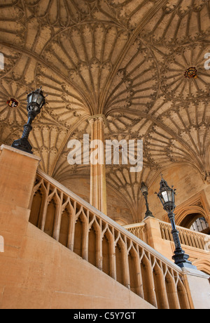 Staircase to The Hall of Christ Church College in Oxford, UK. Stock Photo