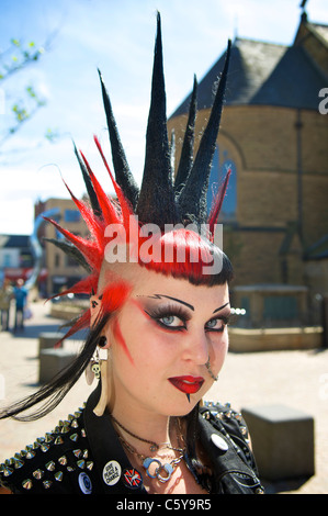 Punk rockers from all over the world arrived in Blackpool for the annual Rebellion Festival held  in the town Stock Photo