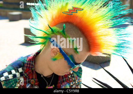 Punk rockers from all over the world arrived in Blackpool for the annual Rebellion Festival held  in the town Stock Photo