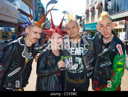 Punk rockers from all over the world arrived in Blackpool for the annual Rebellion Festival held in the town Stock Photo