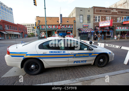 memphis police squad patrol car parked on beale street in downtown ...