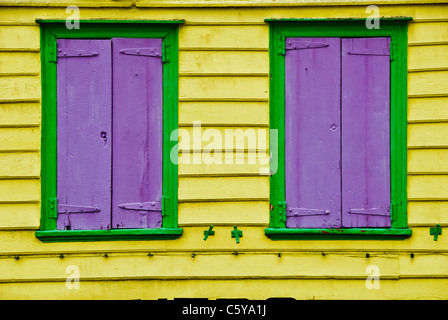 Colorful Building, St. Johns, Antigua Stock Photo